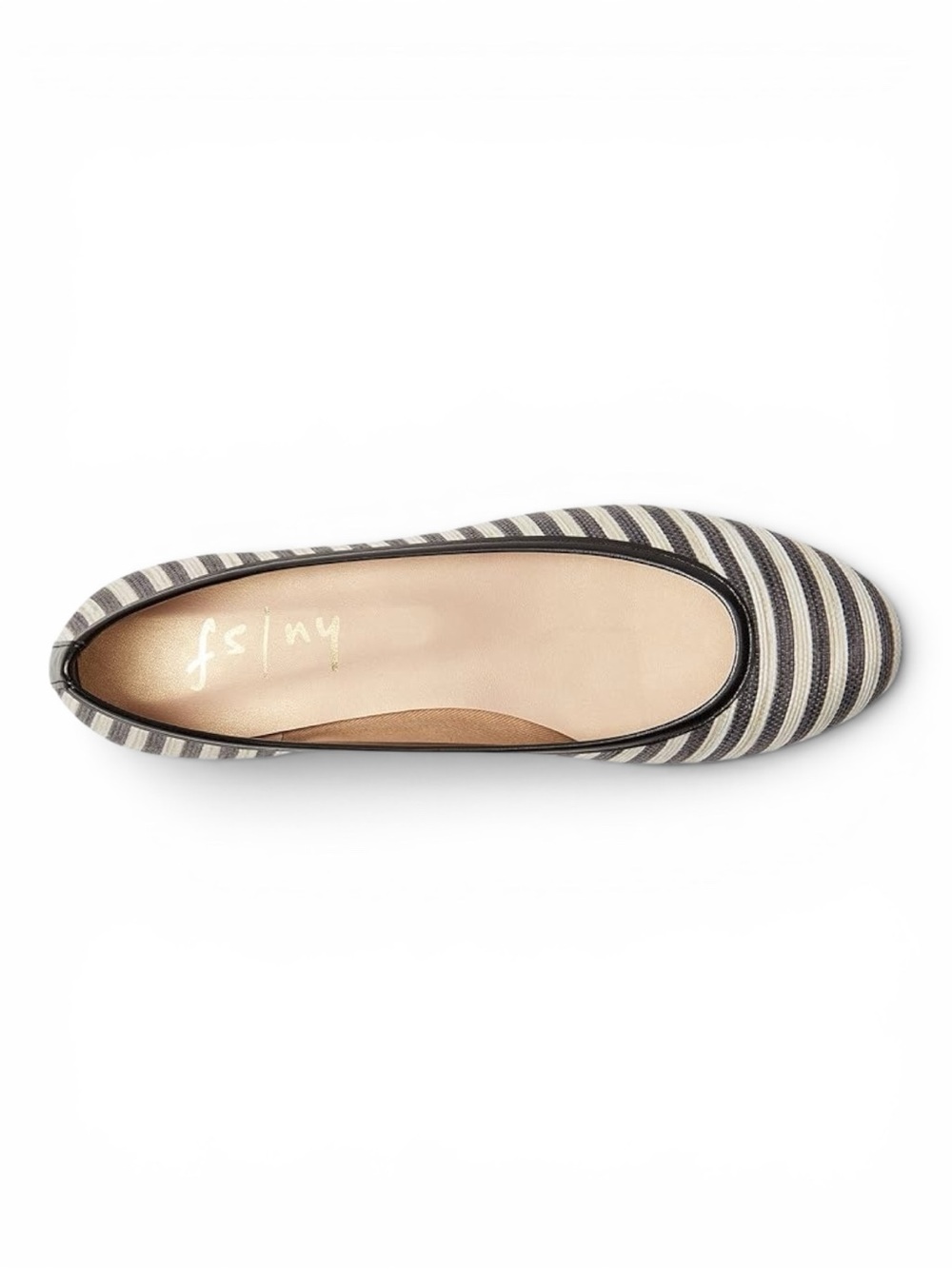NEW French Sole FS/NY Olivia Ballet Flats Black Beige Stripe Made In Spain SZ 9 - Picture 6 of 16